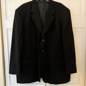 Emanuel Ungaro Mens Black Suit- Coat & Pants 50R/45W